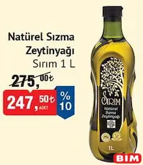 SIRIM NATÜREL SIZMA ZEYTİNYAĞI 1 L